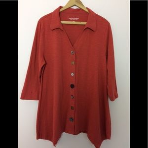 Soft Surrounds 3/4 Sleeve Swing Top XL